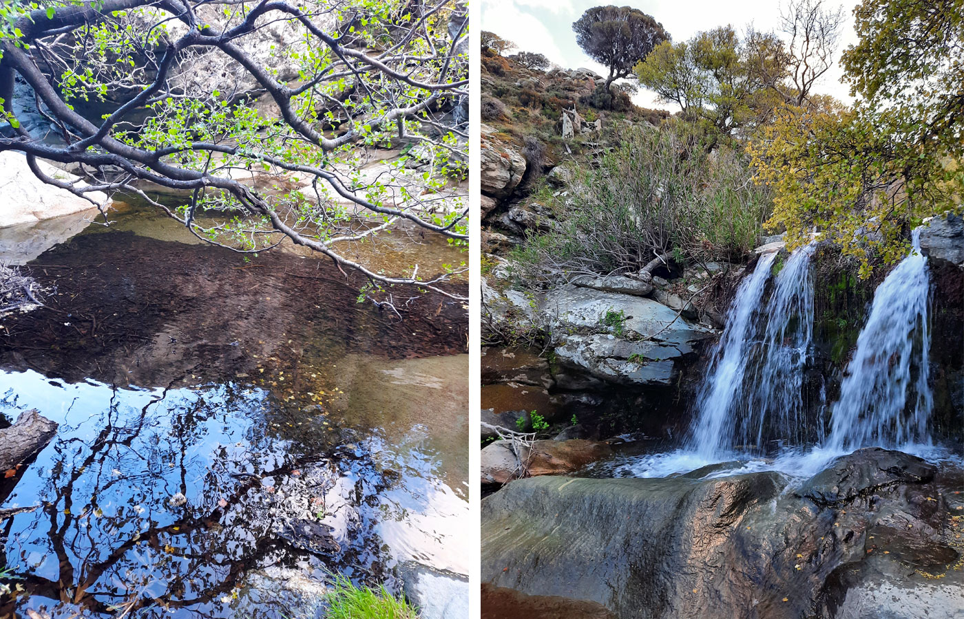 Wasserfälle auf der Insel Andros