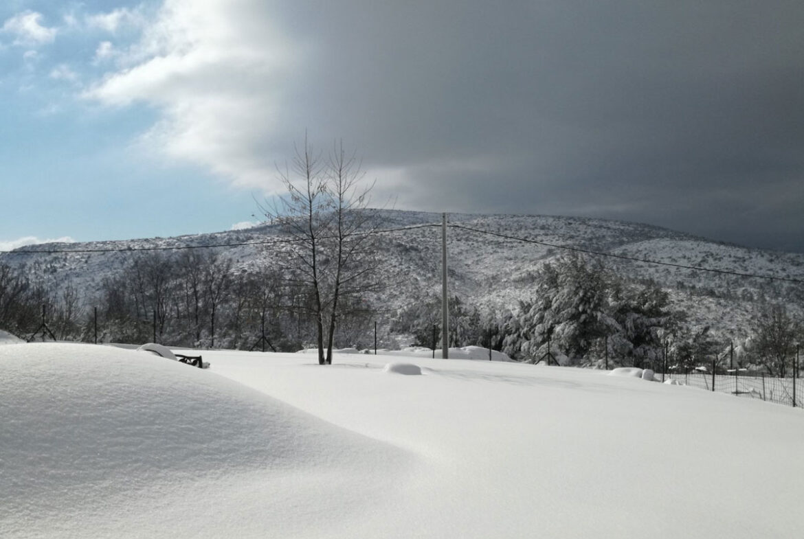 Zuhause für eine Familie, die sich im Winter Schnee wünscht