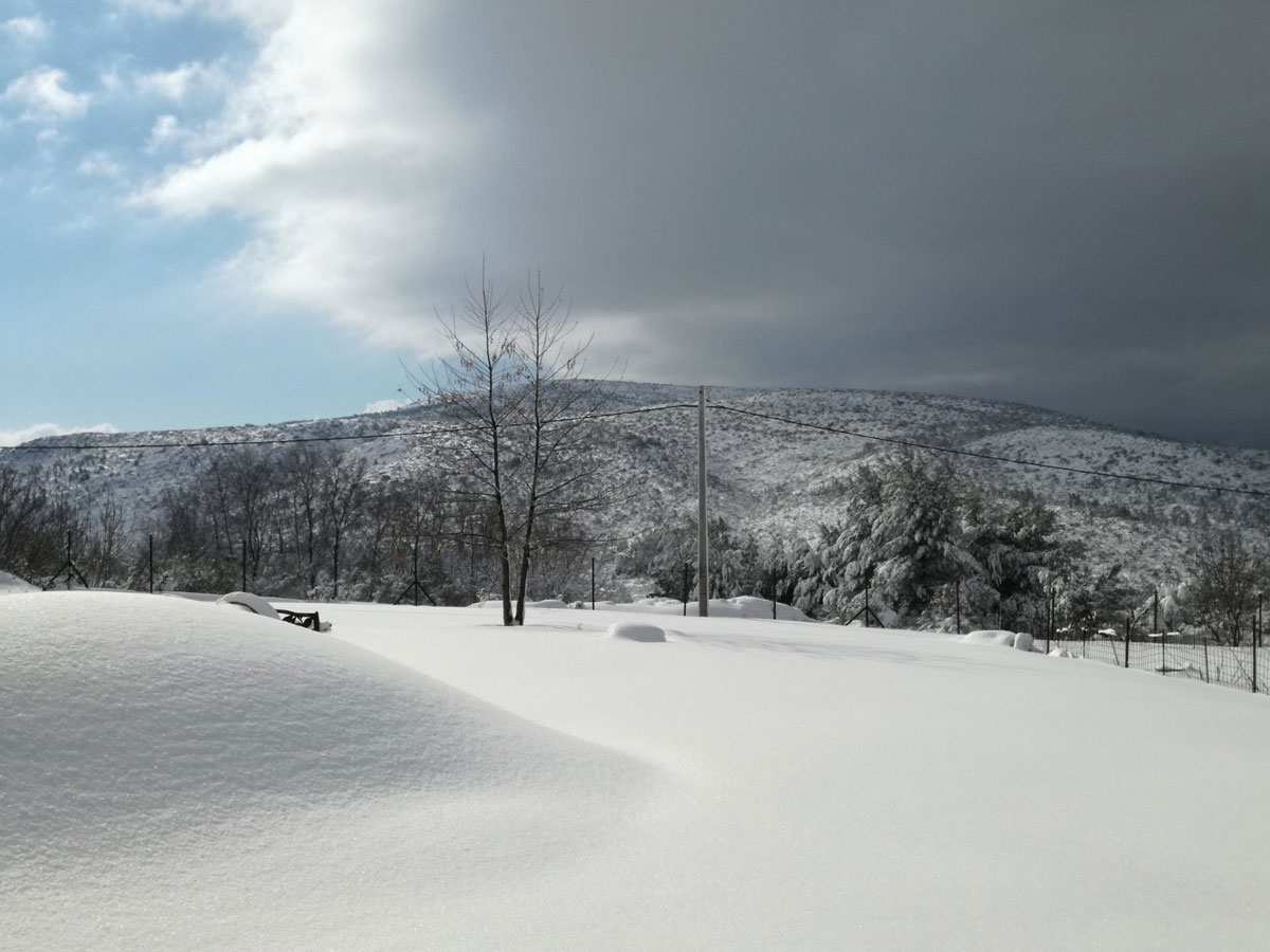 Zuhause für eine Familie, die sich im Winter Schnee wünscht