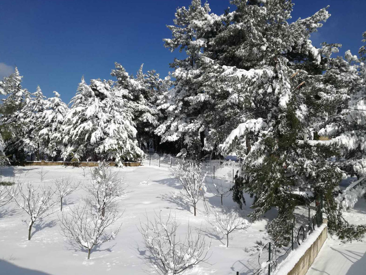 Luxus-Maisonette in der Nähe von Athen im Schnee